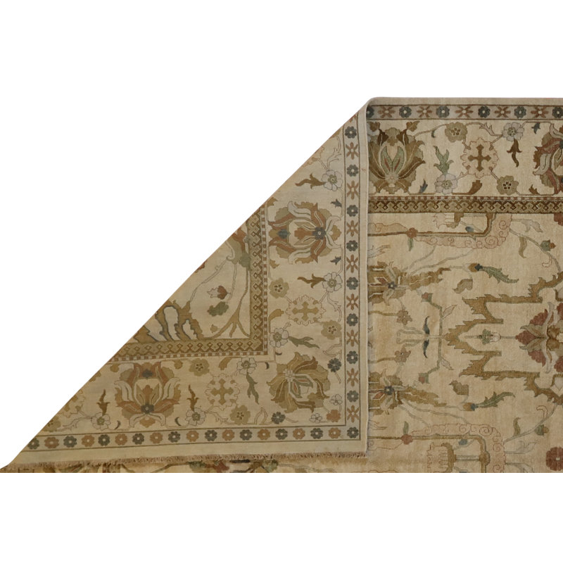 Oriental Hand-Knotted Wool Beige/Ivory Area Rug