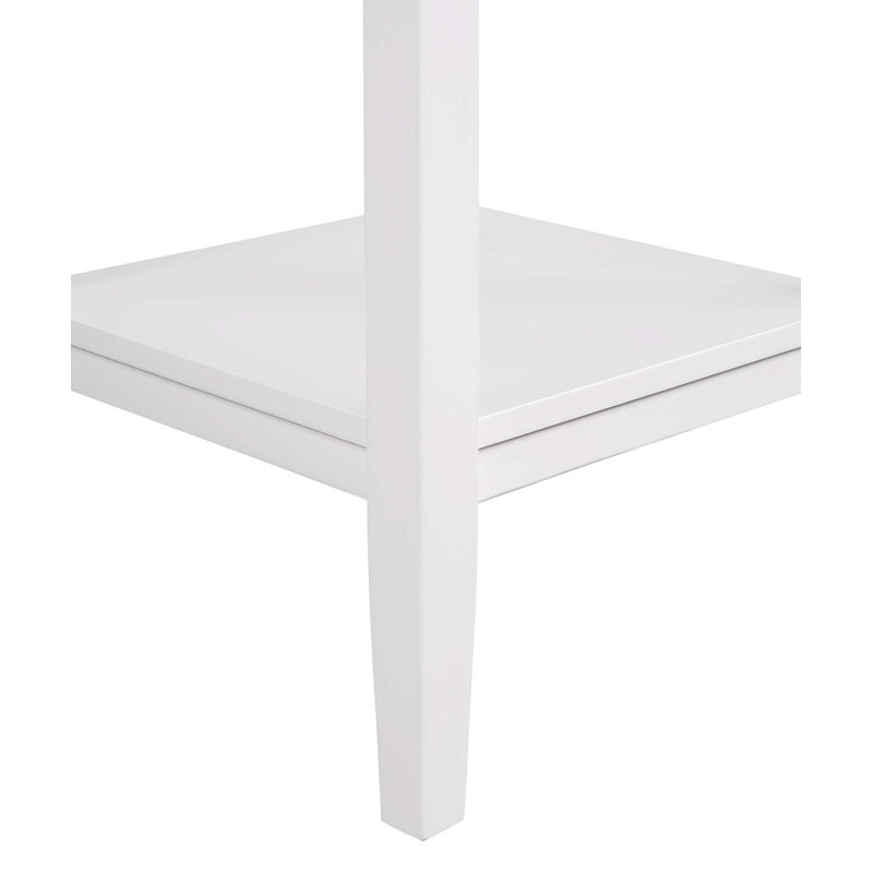Table de bout avec plateau de rangement Gwen, Driftwood, Blanc