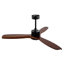 Ventilateur de plafond en bois 52 po avec lumière, télécommande, moteur à courant continu silencieux, intérieur / extérieur, noyer noir. 