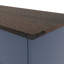 Armoire à ordures inclinable bleue pour bacs 2 x 10 gallons, buanderie compacte et stable, porte de grange avec plateau de table imperméable à finition élégante, tiroirs de rangement à charnières lisses