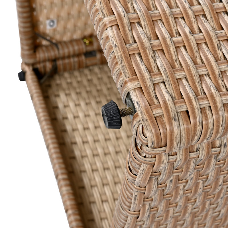 Linzer 10-Piece Outdoor PE Rattan Sectional Conversation Set, Brown, White