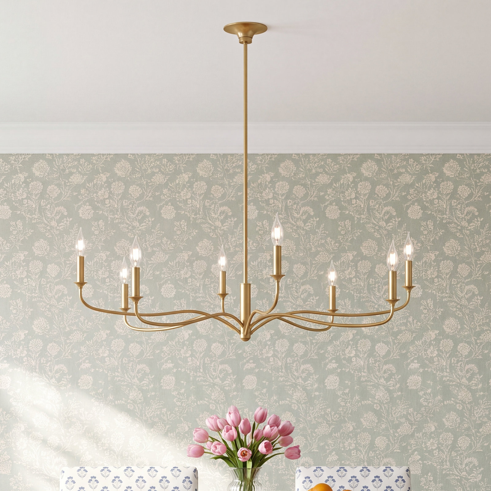 Wetherell 8-Light Chandelier, 63" H x 42" W  x 42" D, 8, Gild