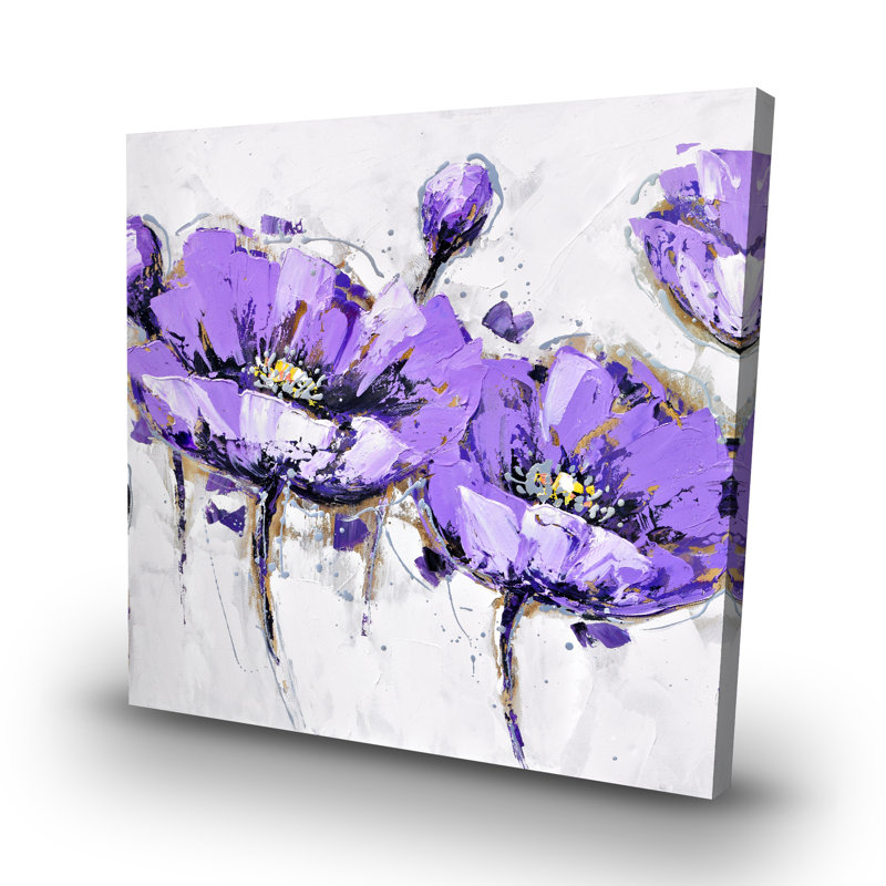 Abstract flowers - 32"x32" art on canvas