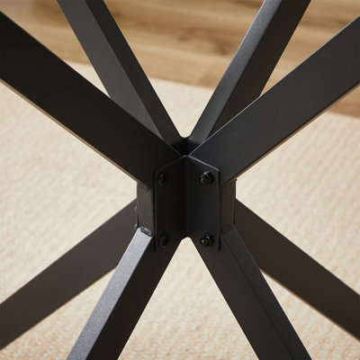 Table de salle à manger ronde en verre trempé de 35,4 pouces