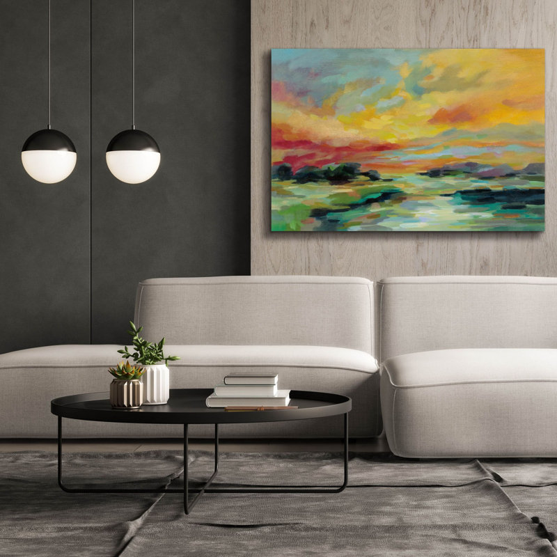 «August Sunset» par Silvia Vassileva, art mural sur toile, 40" H x 60" W x 1.5" D