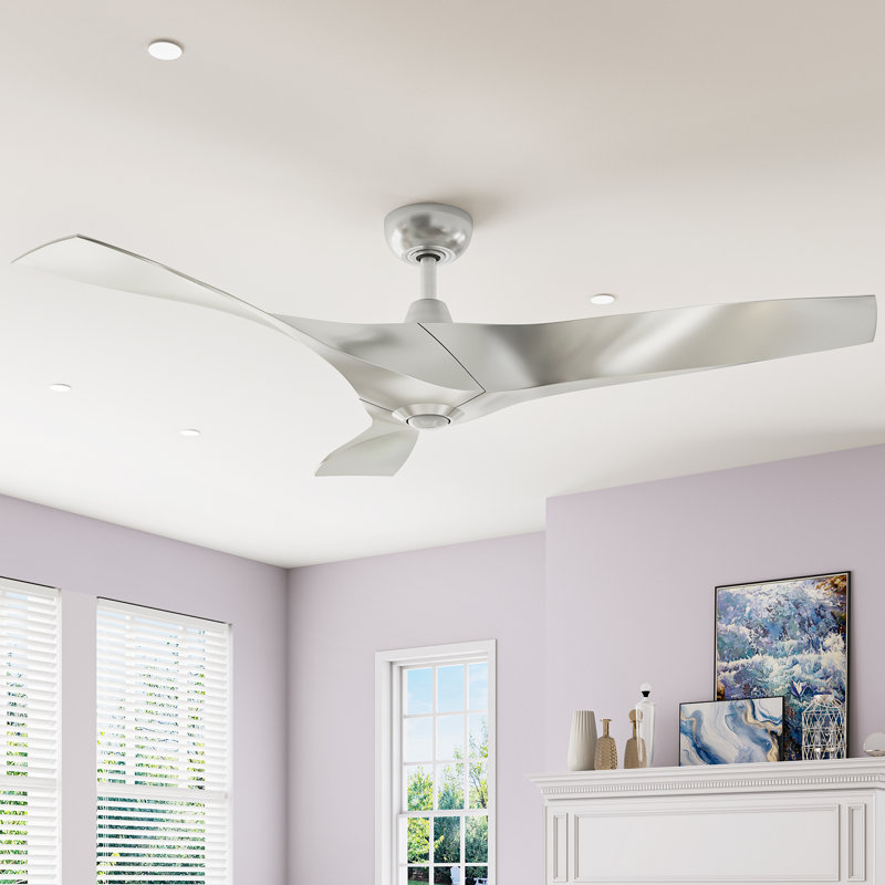 52" 3-Blade Smart Ceiling Fan, Denim Blue