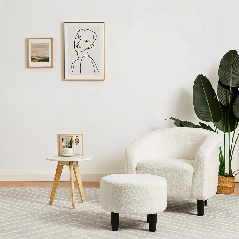 Chaise d'appoint avec repose-pieds, Blanc