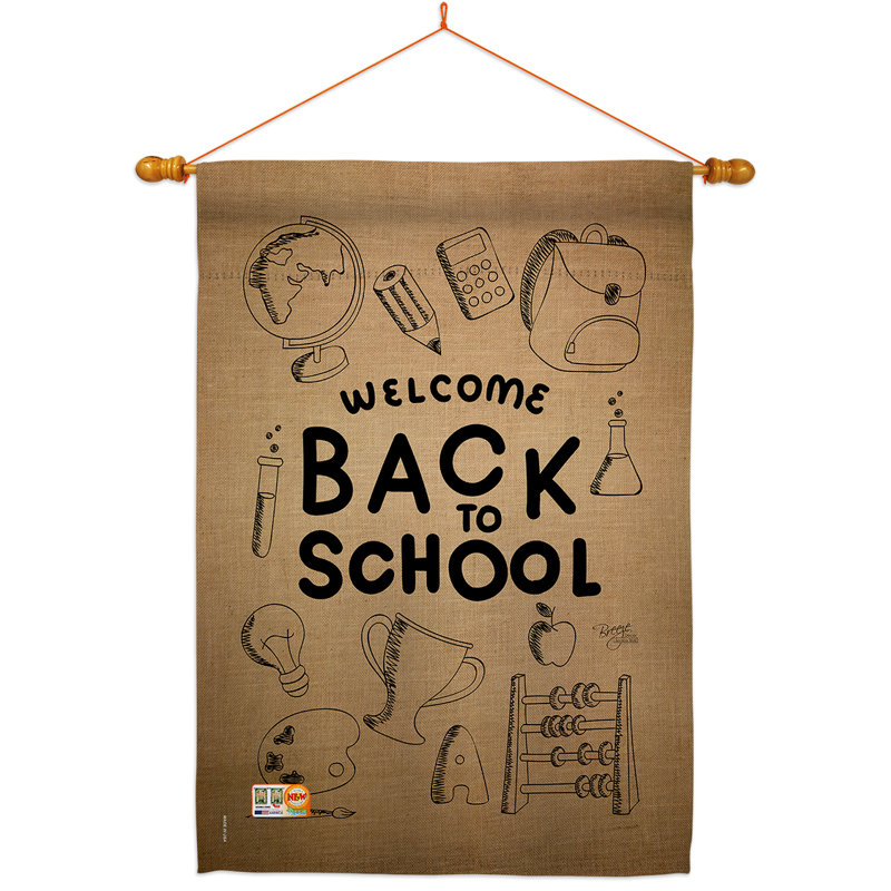 Bienvenue sur le dos en polyester 2 faces 40 x 28 po Ensemble de drapeaux