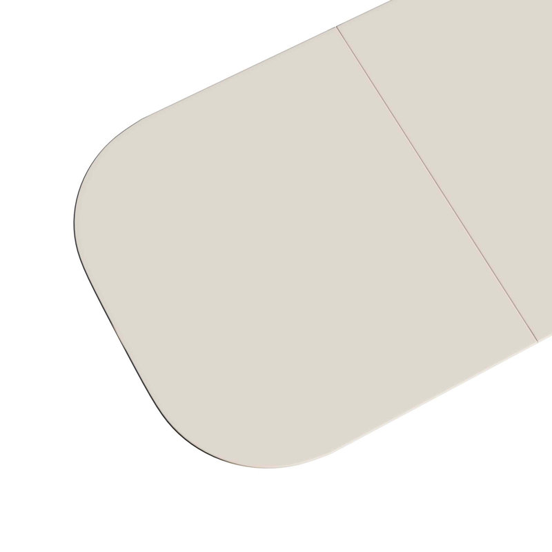 Table de salle à manger de 63 pouces en MDF de style crème avec pieds à rayures verticales, table de bout épaisse élégante pour 4 à 8 personnes