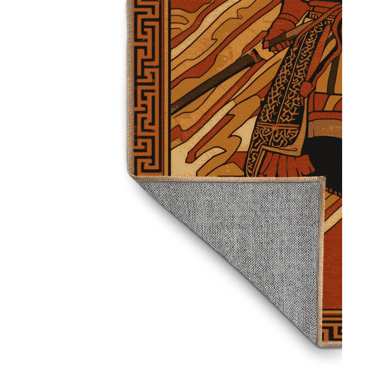 Tapis oriental lavable à la machine Palmerston Tribal Chief Warrior Classic - brun clair, 7x10