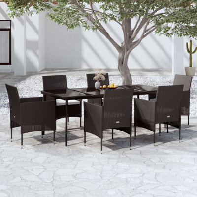 Long Dining Set with Cushions