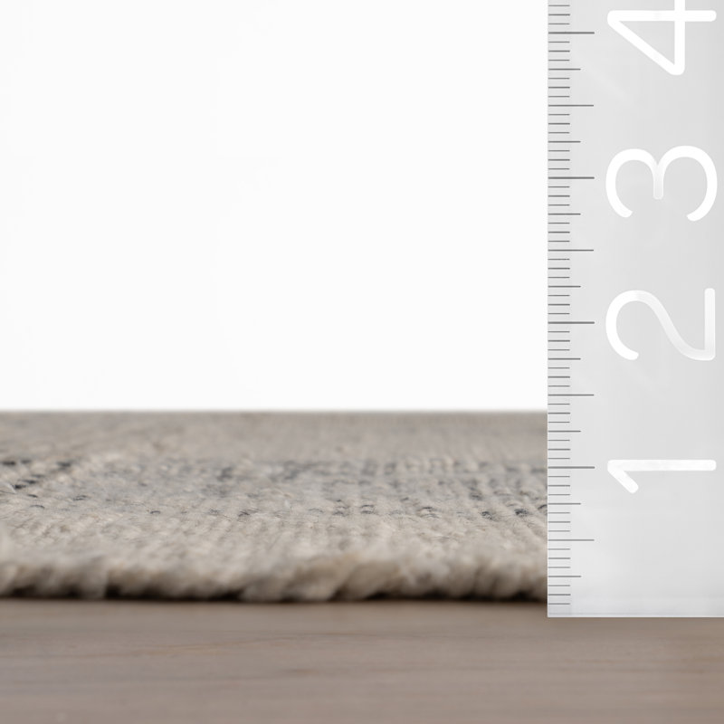 Zole Plaid Handmade Cotton Rug, Rectangle 8' x 10'