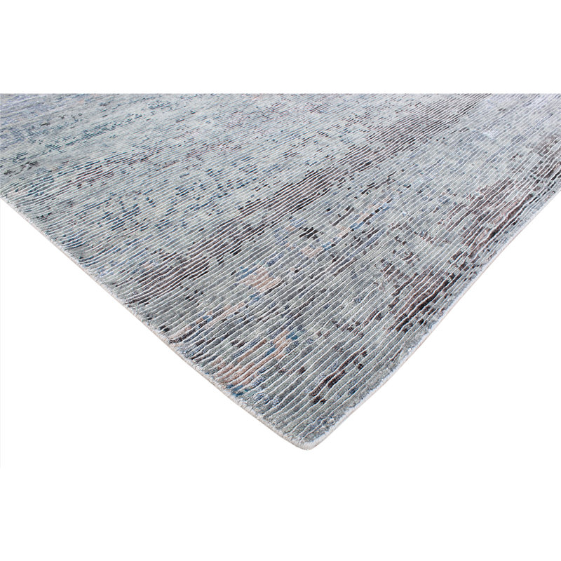 Abstract Area Rug in Blue, Rectangle 2' x 3'