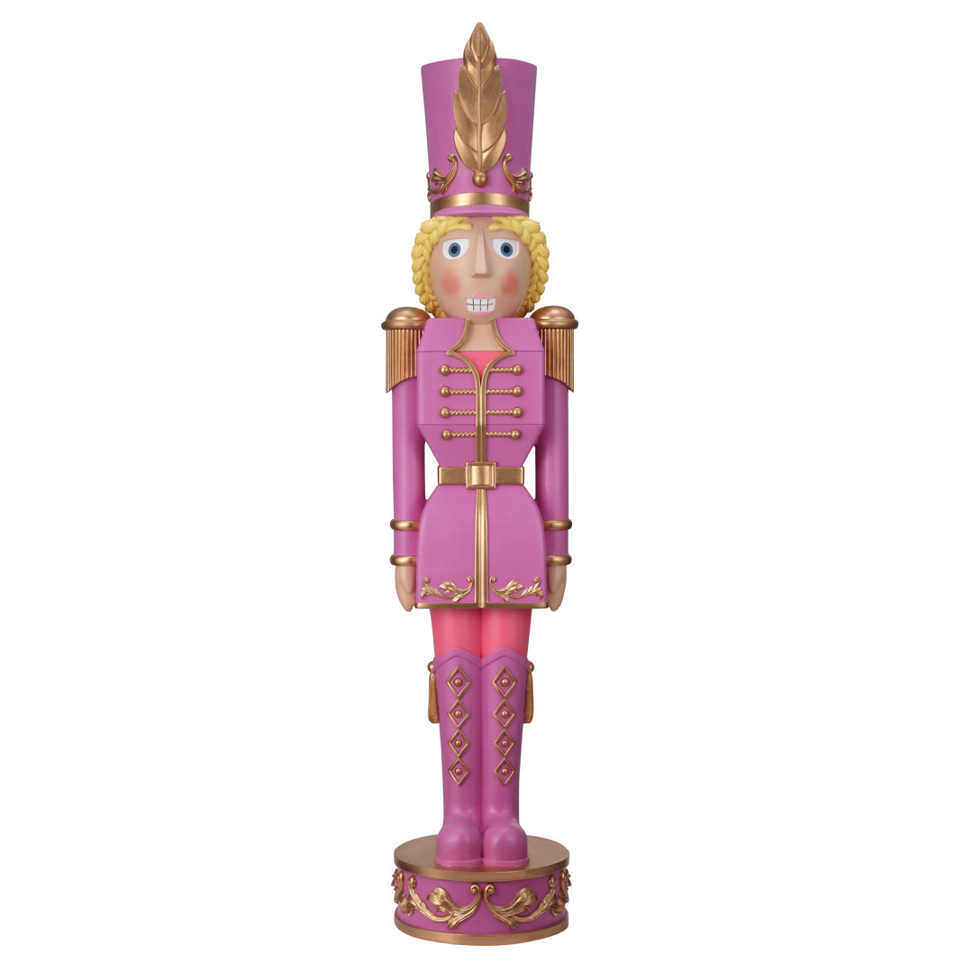 48" Christmas Female Nutcracker Purple/Gold - Solid Resin Construction Haute Decor