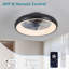 Ventilateur de plafond à DEL de 20 po - Température de couleur à intensité variable et réglable, application et télécommande, ventilateur de plafond intelligent moderne pour le salon, la chambre à coucher et la salle à manger (silencieux / 6 vitesses / réversible / moteur à courant continu)