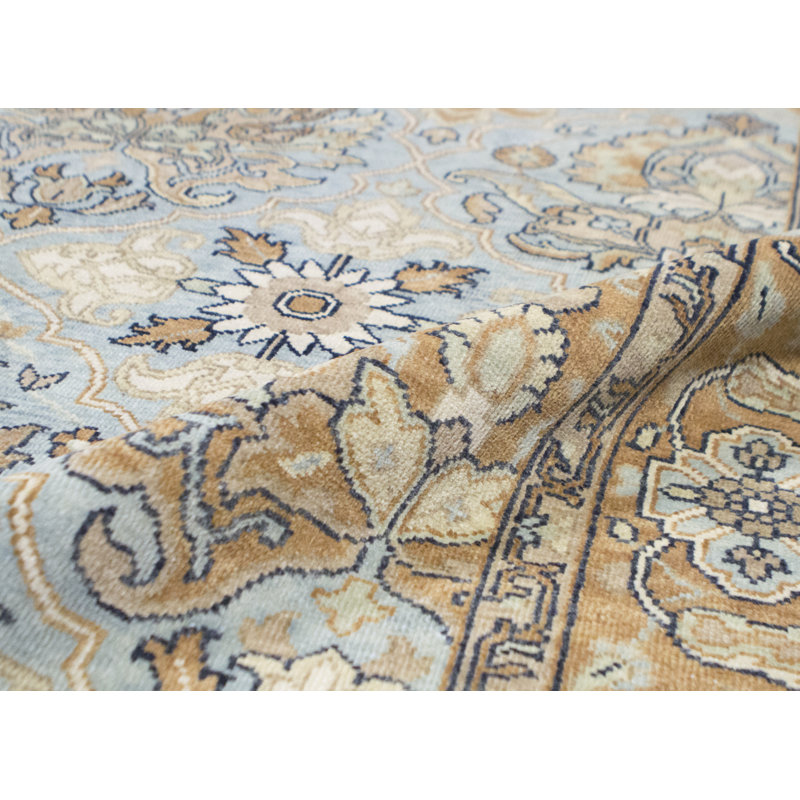 Oriental Area Rug in Light Blue/Ivory/Brown