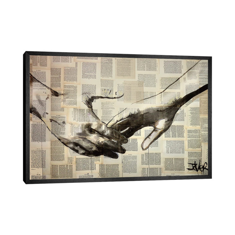 Reach by Loui Jover - Print on Canvas, Black Framed, 66.04 cm H x 45.72 cm W