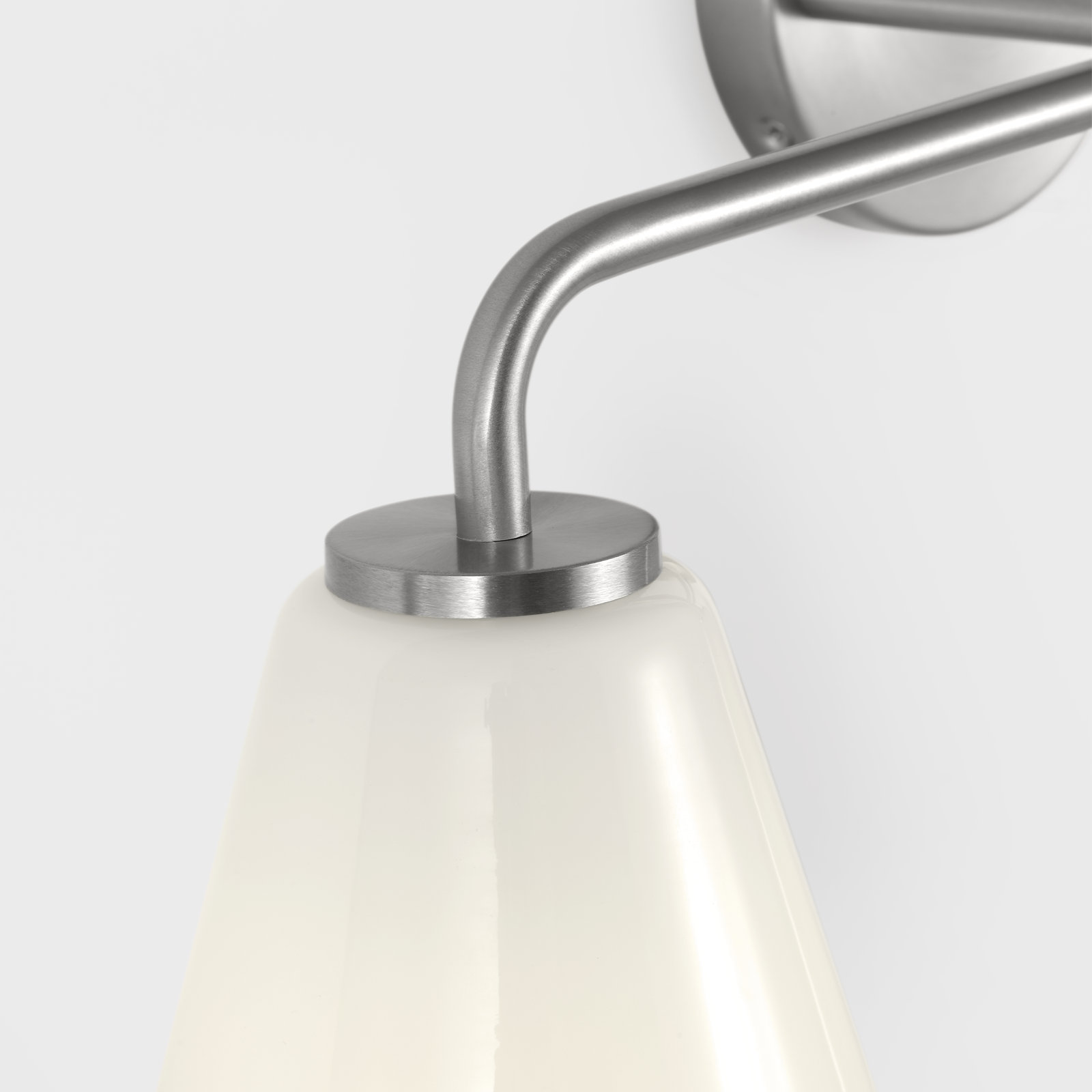 Senda One Light Vanity, 3, Brushed Nickel, White