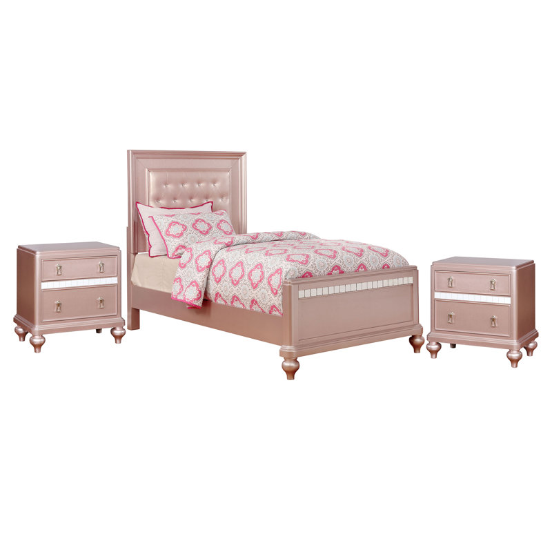 Annistyn Solid Wood Piece Bedroom Set, Twin