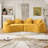 2-Piece Curved Compressed Boneless Sectional Sofa, Symmetrical Modular Design-413367907