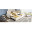 Lit de jour simple escamotable beige, structure en métal, espace, peau, petit lit, beige, matériau de la peau-129627167