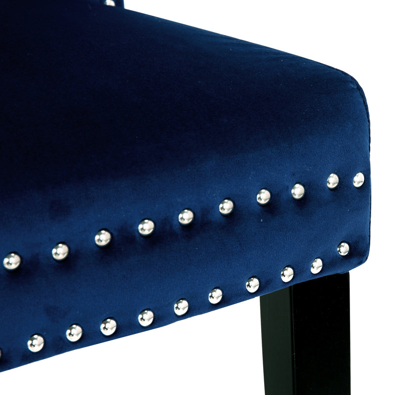 Chaise parsons rembourrée en velours Kirsten, Bleu royal