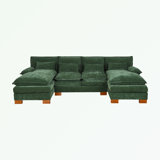 U-shape sectionals Sofa with 2 ottomans and soft cushion