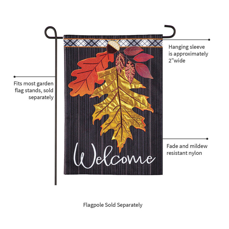 Drapeau de jardin Welcome Autumn Leaves