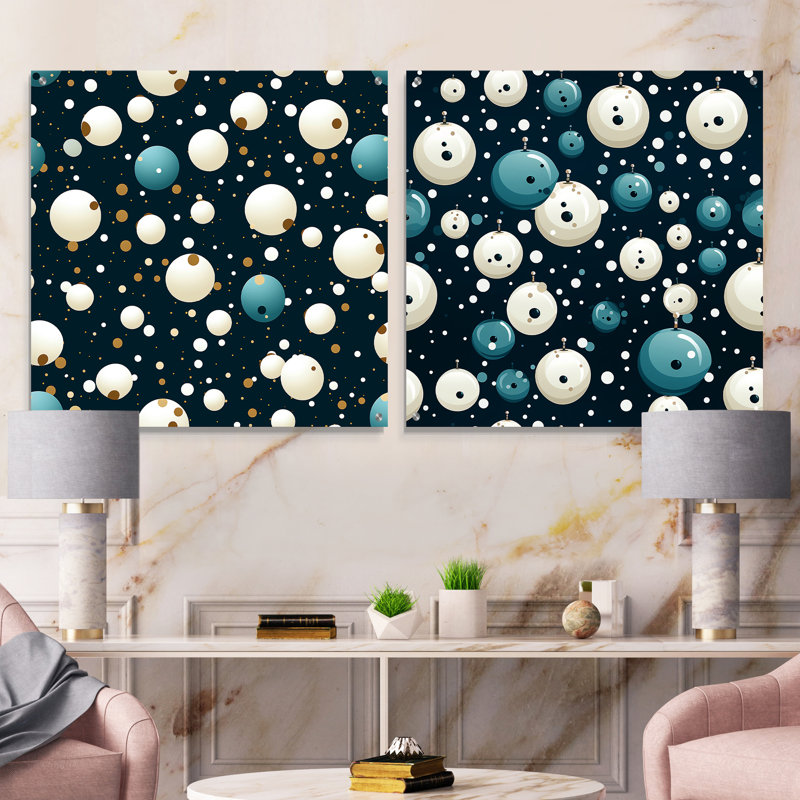 Chontel - Ensemble de 2 reproductions d'art abstrait en acrylique sur verre, H 30 po x l 61 po