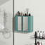 Armoire de salle de bain murale avec miroir, 2 portes en miroir et tablette ouverte, armoire de rangement en métal de style campagnard avec compartiment ouvert pour meuble-lavabo-112755022