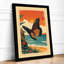 Monarch Above Shore Japandi - Framed Print-1130215663-1130215656