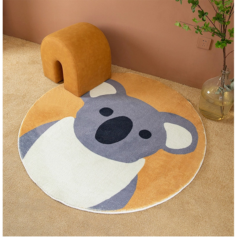 Grey Koala Animal Design Soft Non-slip Fleece Area Rug 32" Round