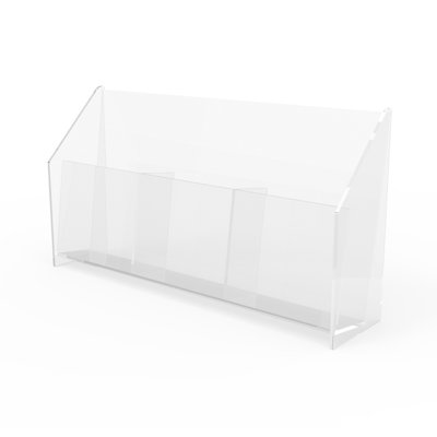 3-pocket Clear Acrylic Literature Holder, Brochure Holder, Leaflet Holder, Countertop Information by FixtureDisplays