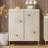 Bahtie Farmhouse Distressed Boho 2 Door Embossed Storage Cabinet With Ring Motif-925146658