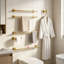 Ensemble porte-serviettes de salle de bain en acier inoxydable de qualité supérieure - Ensemble de fixation murale de 5 pièces comprenant barres porte-serviettes, porte-papier hygiénique et crochet double, construction antirouille en acier inoxydable SUS304 pour salle de bain et cuisine