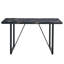 Table de salle à manger rectangulaire de 55 po Vesta, plateau de table en faux marbre noir avec base en métal robuste pour la cuisine et la salle à manger-415338482-418177669