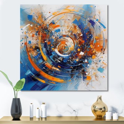 Blue And Orange Space - Surrealism landscape Canvas Print