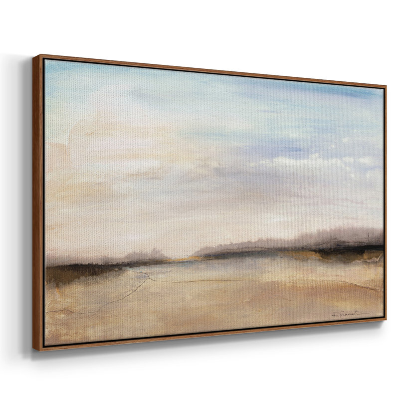 Mirage, 27" H x 41" W x 2" D, Toile encadrée noyer flottant