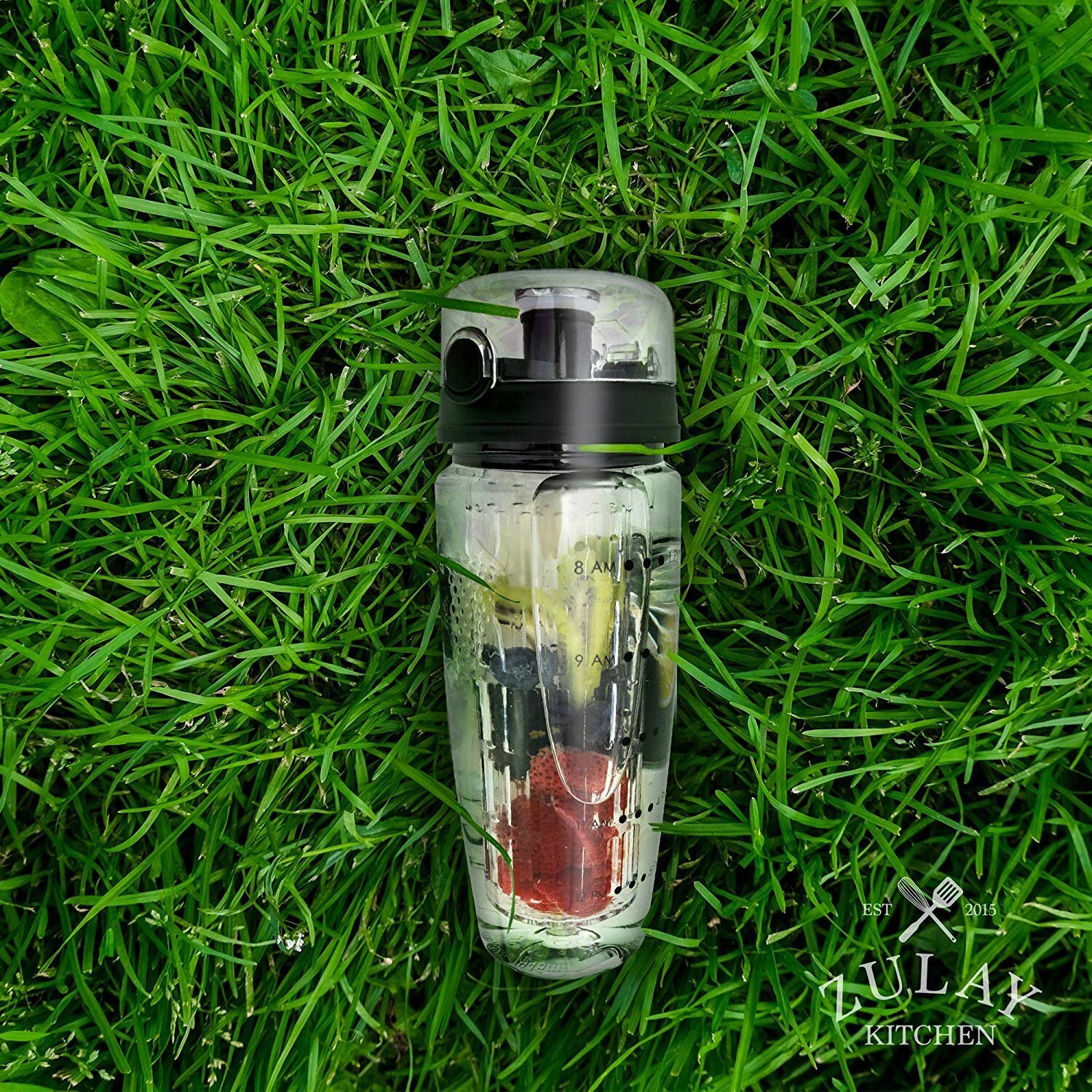 Zulay Kitchen Portable Water Bottle with Fruit Infuser - Black