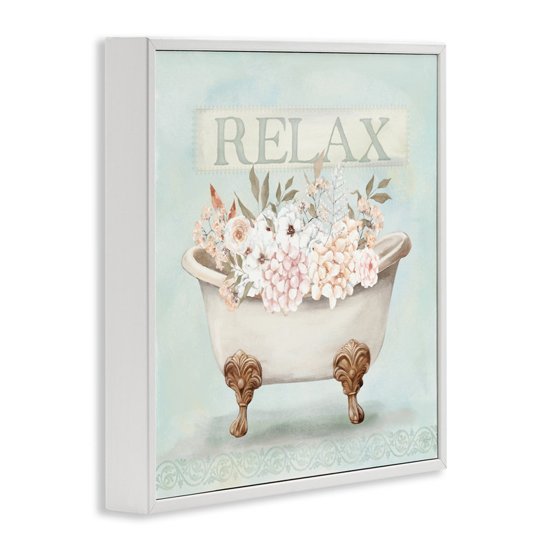 Giclée Relax Relax, encadrée par Mollie B., H 12 po x l 12 po, Giclée encadrée blanc bord de mer