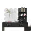 Ensemble de coiffeuse noire avec tabouret et miroir Malissia-1635138657