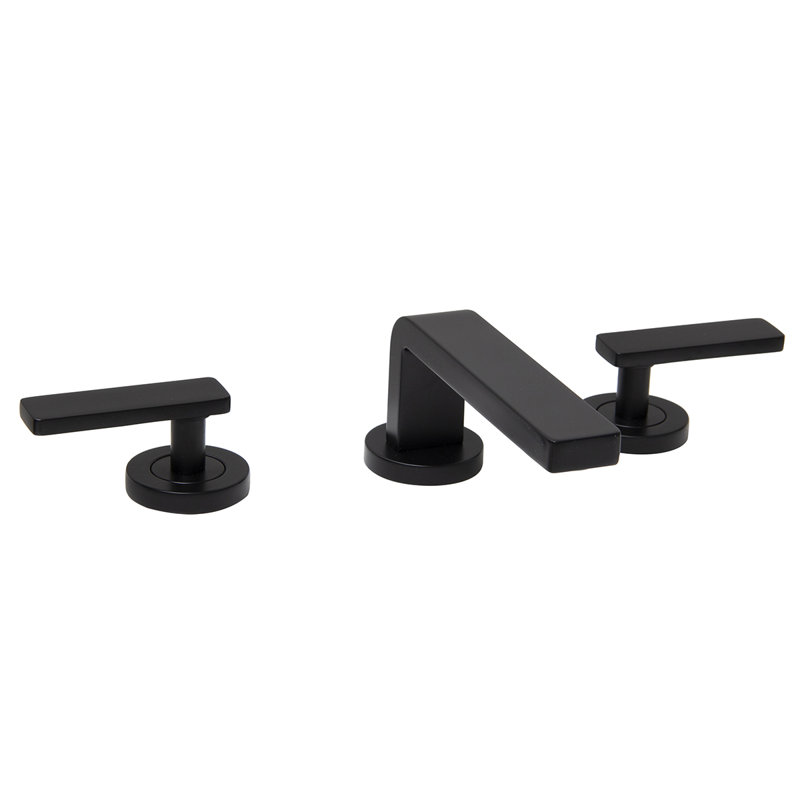 Robinet pour salle de bain à l’échelle vectorielle avec ensemble de drain, Noir mat