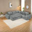 Modern Grey Boucle Sectionals, Comfortable L-shaped Sofa For Home