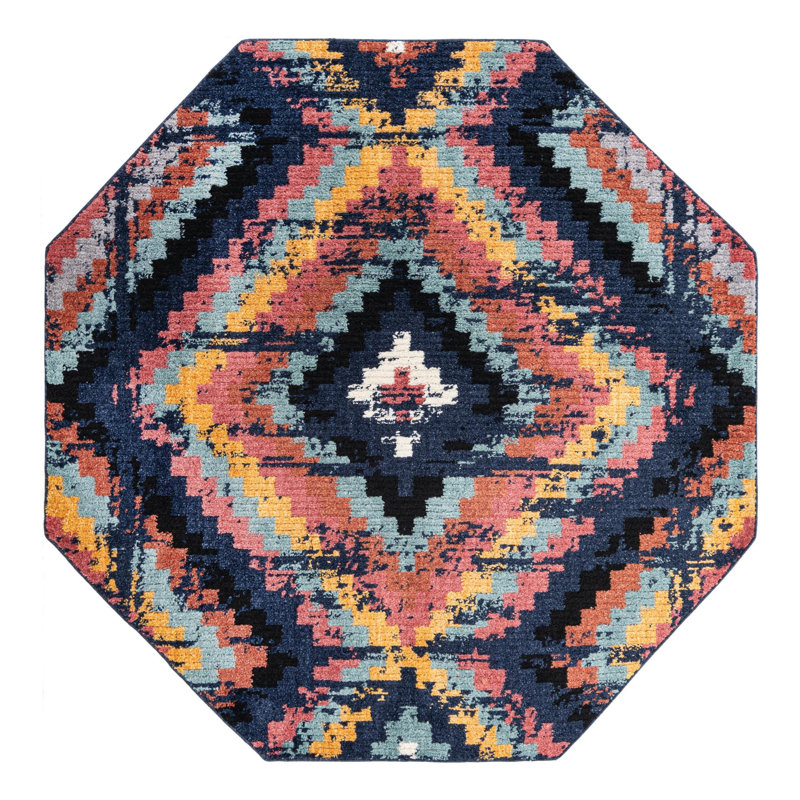 Finis Geometric Indoor Rug, Octagon 7'10" x 7'10"