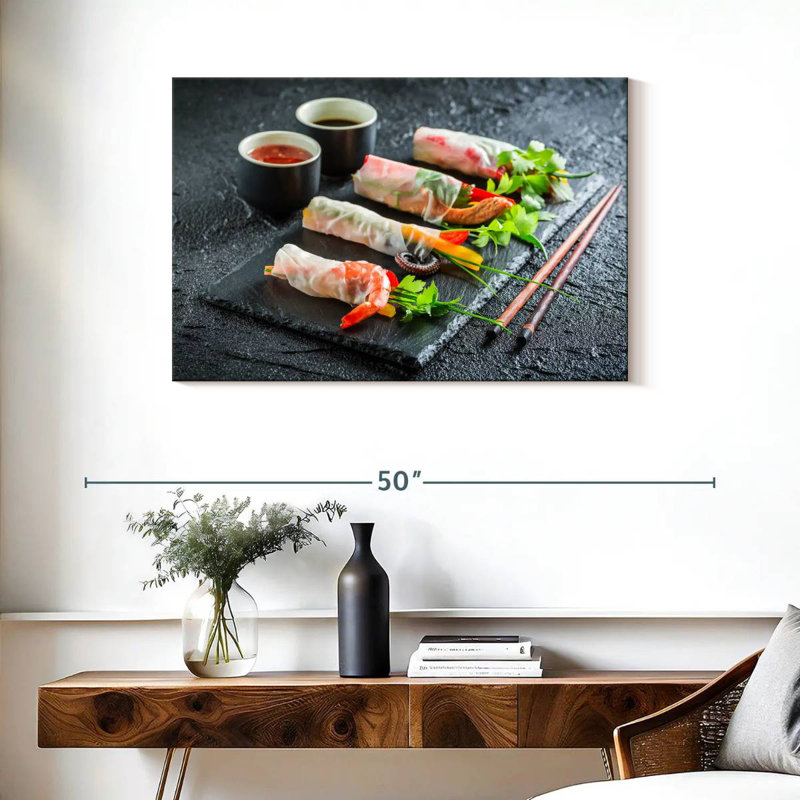 Seafood Spring Rolls, 24" H x 36" W