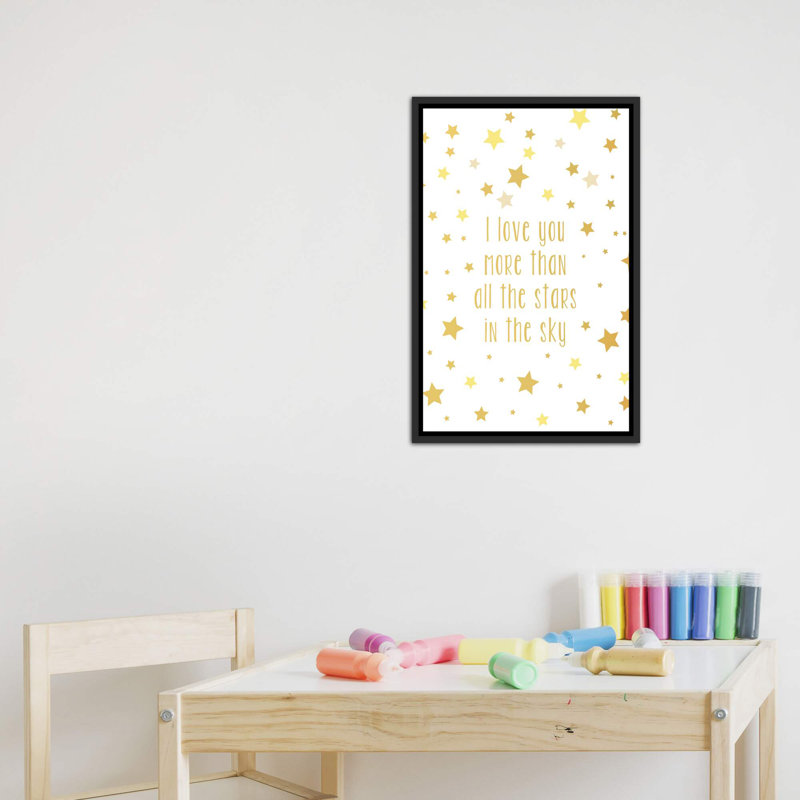 Love You More Art, H 26 po x l 18 po x P 1,5 po, Toile avec cadre noir patiné