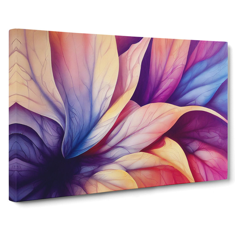 Colourful Flowers Vol.1 Abstract - Wrapped Canvas Painting, 40cm H x 60cm W x 3cm D