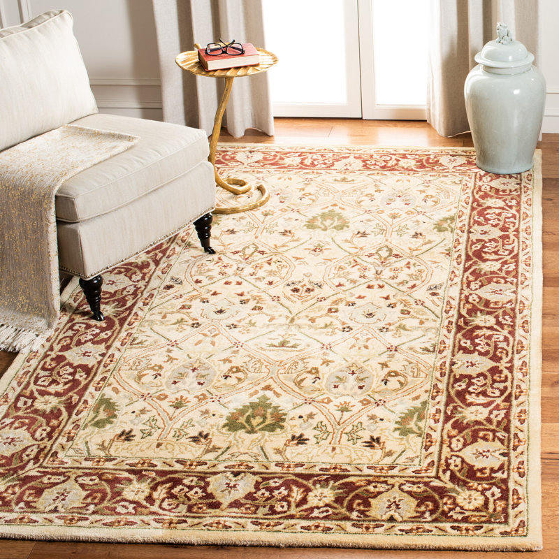 Evie Hand Tufted New Zealand Wool Oriental Rug, Rectangle 6' x 9'