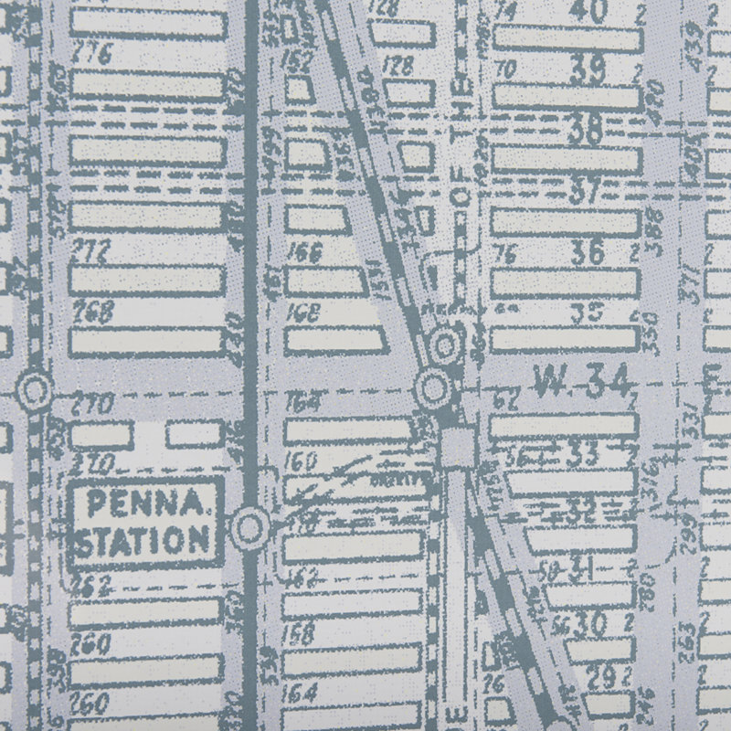 «Manhattan Map I a Hand Hand», reproduction d'art encadrée texturée mat sous verre, Manhattan Map I