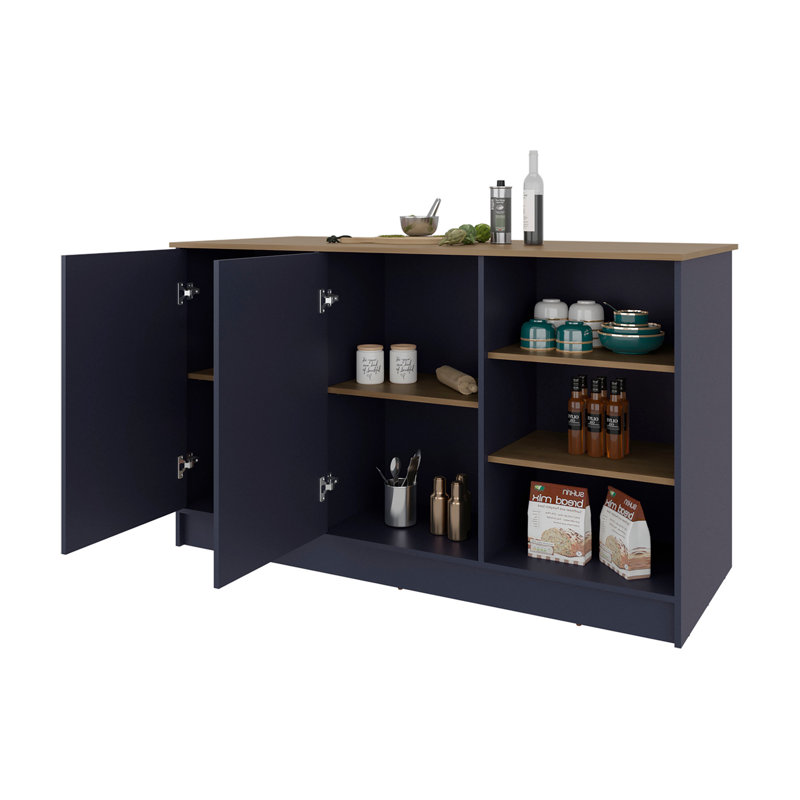 Îlot de cuisine Red Rock avec 2 portes et rangement ouvert